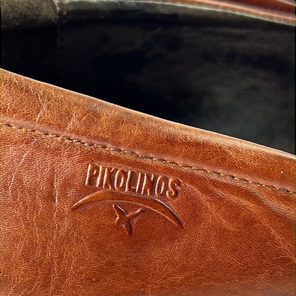 Pikolinos Women's Tan Leather Slip on Heeled Loafer Shoe - Picture 8 of 12